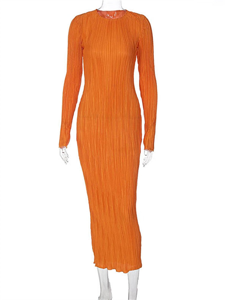 Long Sleeve Striped Bodycon Dress