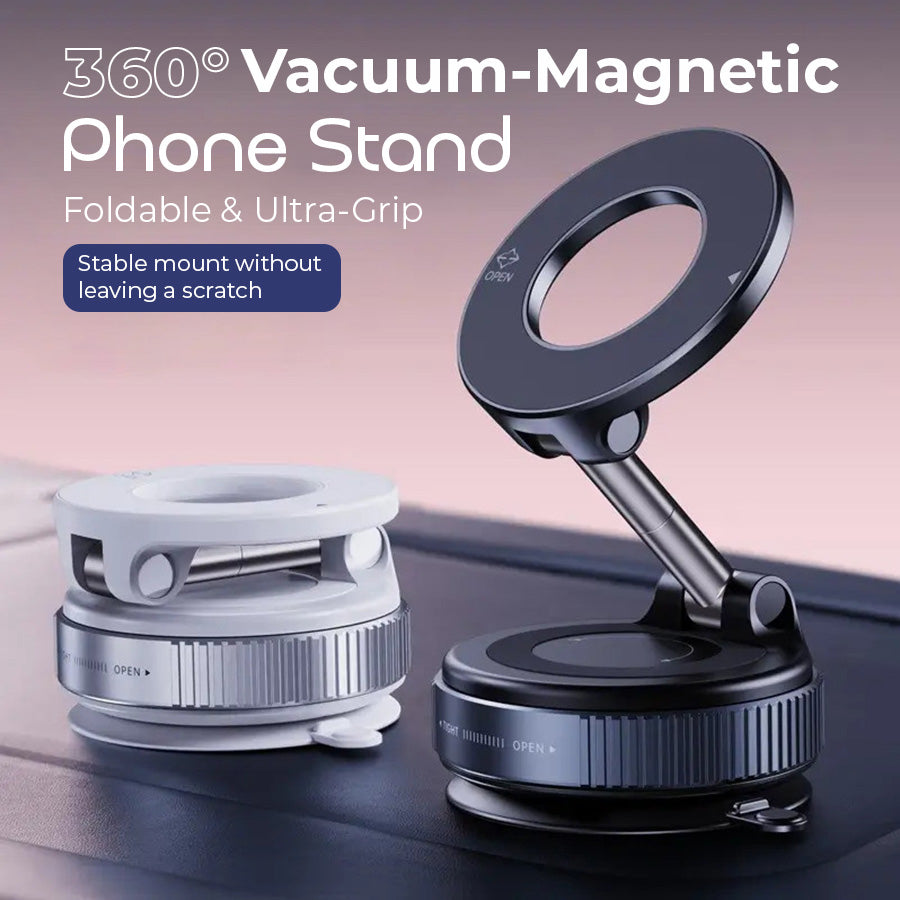 360° Vacuum-Magnetic Phone Stand | Foldable & Ultra-Grip