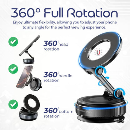 360° Vacuum-Magnetic Phone Stand | Foldable & Ultra-Grip