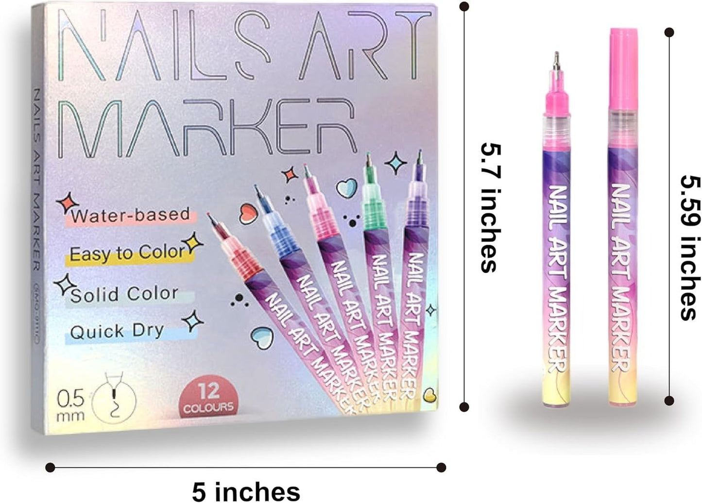 🔥LAST DAY - 49% OFF⏳12 Colors Nail Art Pens Set🎨💅