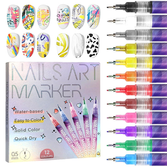 🔥LAST DAY - 49% OFF⏳12 Colors Nail Art Pens Set🎨💅