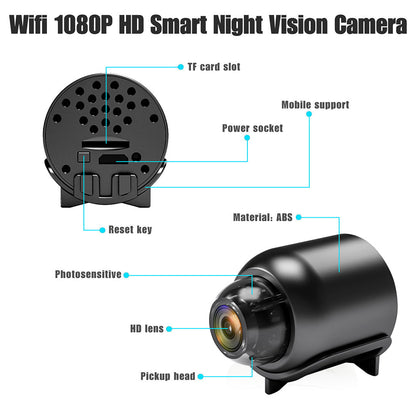 2024 Mini WIFI Camera 1080P HD - Night Vision Included